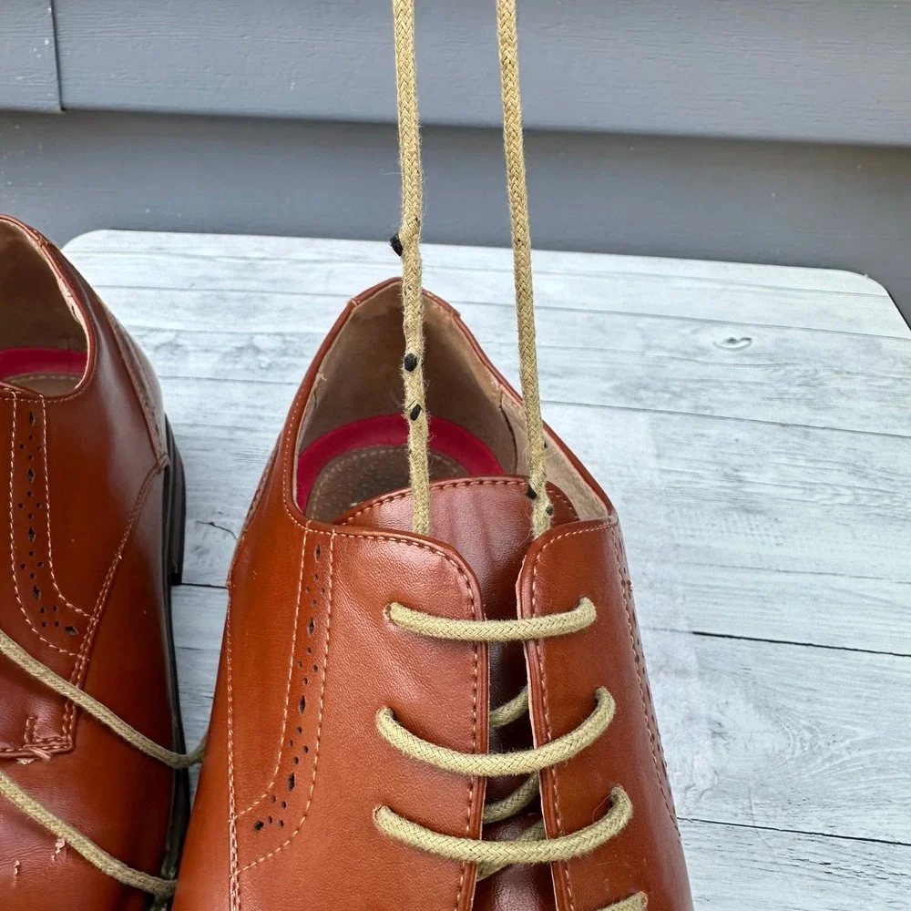 Bruno Marc Prince-16 Men's Brown Cognac Derby Dress Shoes Size 11 Oxford Lace Up